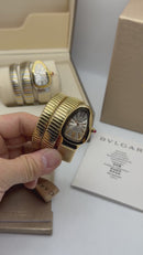Bvlgari Serpenti Tubogas 02 Voltas 35mm Aço/Dourado Mostrador Prata