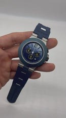 Bvlgari Aluminium Crono 44mm - Aço - Mostrador Azul