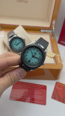 Omega Aquaterra 41,5mm Aço/OxBlack, Pulseira Borracha