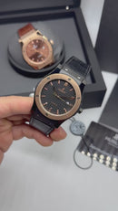 Hublot Classic Fusion 45mm Aço/OxBlack, Mostrador Preto