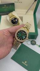Rolex Day-Date Presidente Diamond 40mm Dourado Mostrador