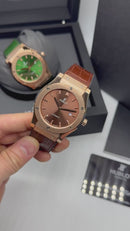 Hublot Classic Fusion 45mm Aço/Rose, Mostrador Marrom