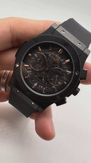 Hublot Classic Chrono OxiBlack 45mm Mostrador Preto Bisel Aço