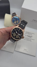 IWC PORTUGIESER YACTH CLUB TURBILHÃO - 44mm - Aço Most. Preto Puls Couro