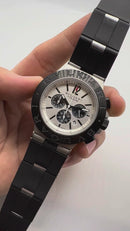 Bvlgari Aluminium Titanium Crono 44mm - Aço - Mostrador Cinza