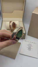 Bvlgari Serpenti Tubogas 01 Volta 35mm Aço/Dourado Mostrador Verde - Cravejado