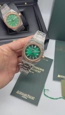 Audemars Piguet Royal Oak Aço/Rose 39mm Mostrador Verde Bezel