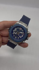 Hublot Big Bang 44mm Aço Mostrador Azul Esqueleto