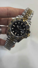 Rolex GMT Master II 40mm, Aço/Ouro, Bruce Wayne, Pulseira Jubilee - CLONE
