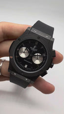 Hublot Classic Chrono OxiBlack 45mm Mostrador Preto Bisel Aço
