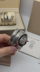 Bvlgari Serpenti Tubogas 02 Voltas 35mm Aço Mostrador Prata