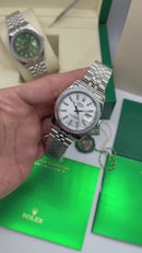 Rolex DateJust 41/36mm Aço, Mostrador Prata, Pulseira Oyster