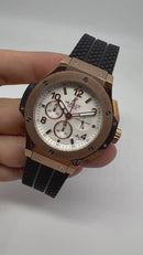 Hublot Big Bang 44mm Aço/Rose Mostrador Branco