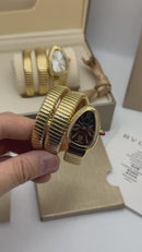 Bvlgari Serpenti Tubogas 02 Volta 35mm Aço/Dourado Mostrador Preto - Cravejado