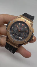 Hublot Big Bang 44mm Aço/Rose Mostrador Preto
