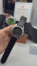 Panerai Luminor Marina 44 mm Aço Mostrador Preto - Pulseira Couro Croco