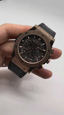 Hublot Classic Chrono Rosè 45mm Mostrador Preto