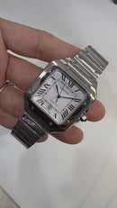 Cartier Santos 40mm - Aço Mostrador Branco - Pulseira Aço