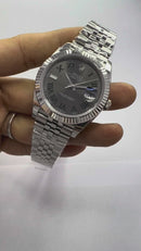 Rolex Datejust Aço 41mm, Wimbledon, Mostrador Cinza, Pulseira Jubilee - CLONE