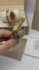 Bvlgari Serpenti Tubogas 01 Volta 35mm Aço/Dourado Mostrador Prata - Cravejado