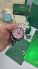 Rolex Oyster Perpetual 36mm/41mm Aço Mostrador Rosa