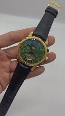 Patek Phillippe Turbilhão 42mm Aço/Dourado, Pulseira Couro
