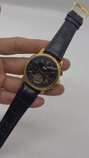 Patek Phillippe Turbilhão 42mm Aço/Dourado, Pulseira Couro