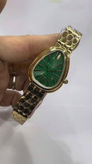 Bvlgari SERPENTI SEDUTTORI 33mm Dourado - Mostrador Verde