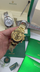 Rolex Daytona 40mm Aço Dourado, Mostrador Dourado