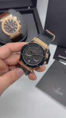 Hublot Vendome Classic Chrono 45mm Aço/Rosê Mostrador Preto