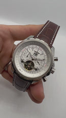 Breitling for Bentley Motors Turbilhão Aço 45mm Pulseira Couro