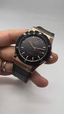 Hublot Classic Fusion 45mm Rosé Mostrador Preto Bisel Preto