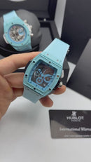 Hublot Spirit Of Big Bang Blue Magic 42mm, Aço Mostrador Azul Esqueleto