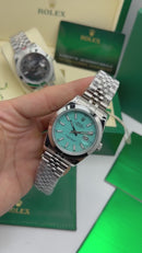 Rolex Date-Just 41mm Aço Mostrador Tiffany Luneta Canelada