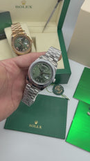 Rolex Day-Date Presidente 40mm Aço Mostrador Verde