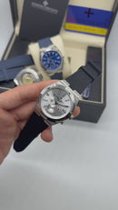 Vacheron Constantin Overseas Dual Time Aço 41mm, Mostrador Prata