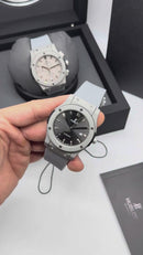 Hublot Classic Fusion 45mm Aço/OxSilver, Mostrador Cinza