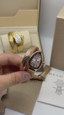 Bvlgari Serpenti Tubogas 01 Volta 35mm Aço/Rosé Mostrador Branco