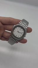 Patek Philippe Nautilus 39mm, Mostrador Branco, Pulseira Aço