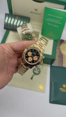 Rolex Daytona 40mm Aço/Dourado, Mostrador Preto