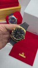 Omega Constellation 41mm Aço/Dourado Puls. Couro