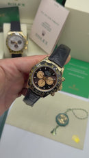 Rolex Daytona 40mm Aço/Dourado Mostrador Preto Luneta Preta