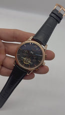 Patek Phillippe Turbilhão 42mm Aço/Rose, Pulseira Couro