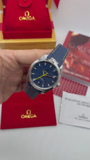 Omega Seamaster Aqua Terra 41 mm, Aço - Azul - Bracelete de Borracha - CLONE