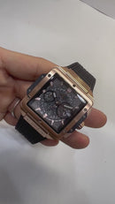 Hublot Square Bang Aço/Rose 44mm, Mostrador Cinza Esqueleto