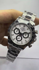 Rolex Daytona Aço - 40mm - PANDA - Mostrador Branco - CLONE -
