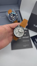 TAG Heuer Carrera Aço Calibre S, Chronograph Eletrônico, 44 mm, Puls. Couro