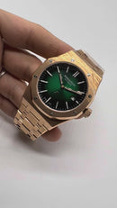 Audemars Piguet Royal Oak 39mm Mostrador Verde Bezel e Pulseira Aço Rose
