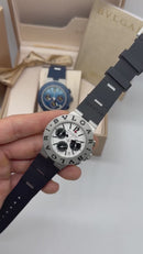 Bvlgari Aluminium Crono 41mm - Aço - Mostrador Branco