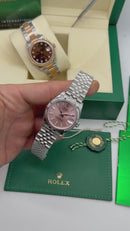 Rolex Datejust 36mm/31mm Aço - Mostrador Rosa - Puls. Jubilee - CLONE